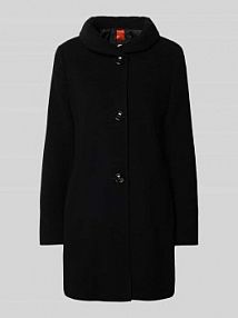 Płaszcz o kroju regular fit z mieszanki wełny lana z domieszką kaszmiru Gil Bret czarny damski EAN 94786135