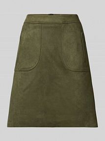 Spódnica o długości do kolan z imitacji skóry MORE & MORE oliwkowa EAN 51095003