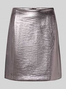 Spódnica mini o kroju regular fit ze wszytym zamkiem błyskawicznym model Lume Ichi srebrna EAN 20124723