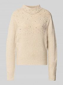 Sweter z dzianiny o kroju regular fit ze stójką model DAKOTA GUIDO MARIA KRETSCHMER WOMAN beżowy damski EAN GMK4989001