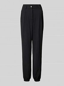 Spodnie materiałowe o kroju relaxed fit z kontrafałdami model Nele GUIDO MARIA KRETSCHMER WOMAN czarne damskie EAN GMK4975001