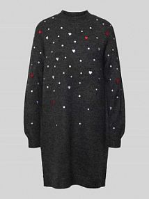 sukienka z dzianiny z haftami Tom Tailor Denim szara EAN 1049246