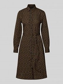 Sukienka koszulowa o długości do kolan z wiązanym paskiem model KARALYNN Lauren Ralph Lauren czarna EAN 200979912