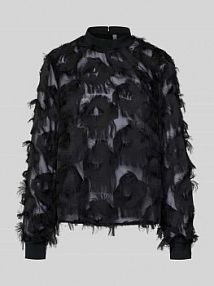 Bluzka półprzezroczysta z frędzlami model DIO YAS czarna damska EAN 26016024
