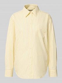 Bluzka o kroju relaxed fit z kieszenią na piersi Gant żółta damska EAN 4300657