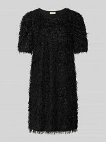 Sukienka o długości do kolan z dzianiny z efektownej przędzy model MARLIN FREE/QUENT czarna EAN 207055