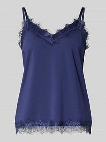 Top na ramiączkach z dekoltem w kształcie serca model BICCO FREE/QUENT niebieski damski EAN 120962