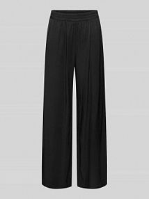 Spodnie materiałowe z mieszanki wiskozy z elastycznym pasem model HILDA FREE/QUENT czarne damskie EAN 207392