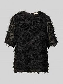 Bluzka z ozdobnym obszyciem model VILLA FREE/QUENT czarna damska EAN 207088