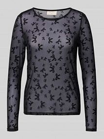 Bluzka z długim rękawem i okrągłym dekoltem model ISKA FREE/QUENT czarna damska EAN 207123