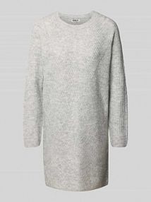 Sukienka z dzianiny o kroju relaxed fit o prążkowanej fakturze model CAROL Only szara EAN 15196724
