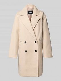 Płaszcz o kroju oversized z kołnierzem z połami model BLAKE Only beżowy damski EAN 15326287