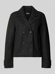 Krótki trencz z kołnierzem z połami model FREJA LIFE Only szary EAN 15320983