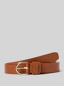 Pasek ze skóry naturalnej Tommy Hilfiger brązowy damski EAN AW0AW16836