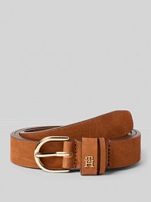 Pasek z naturalnej skóry bydlęcej Tommy Hilfiger brązowy damski EAN AW0AW17762