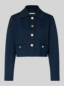 Żakiet krótki o kroju regular fit z mieszanki wiskozy model PUNTO Tommy Hilfiger granatowy EAN WW0WW49830