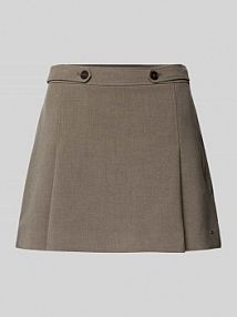 Spódnica mini rozkloszowana z mieszanki wiskozy model PUNTO Tommy Hilfiger szara EAN WW0WW47788