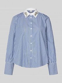 Bluzka koszulowa z listwą guzikową model VICA BRAX niebieska damska EAN 47-5698 94121700