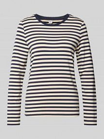 Bluzka z długim rękawem i okrągłym dekoltem model CARINA BRAX niebieska damska EAN 37-4618 90655700