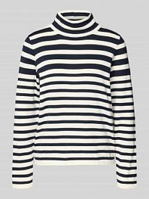 Sweter z dzianiny ze stójką model LESLEY BRAX granatowy damski EAN 90-6003 90111900