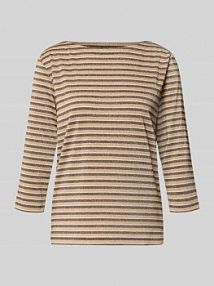 Bluzka o kroju relaxed fit z rękawem o dł. 3/4 z mieszanki wiskozy s.Oliver RED LABEL brązowa damska EAN 2175411