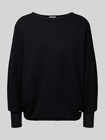 Sweter o kroju relaxed fit z mieszanki wiskozy s.Oliver RED LABEL czarny damski EAN 2171603