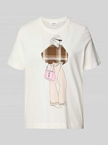 T-shirt o kroju regular fit z czystej bawełny s.Oliver RED LABEL biały damski EAN 2172324