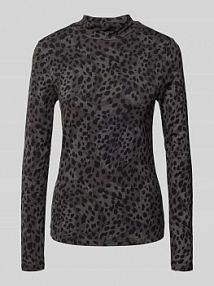 Bluzka z długim rękawem o kroju slim fit z mieszanki wiskozy s.Oliver RED LABEL szara damska EAN 2172306