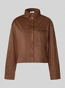 Bluzka koszulowa o luźnym kroju z kieszenią na piersi s.Oliver RED LABEL brązowa damska EAN 2173107