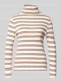 Golf o kroju slim z czystej bawełny s.Oliver RED LABEL biały damski EAN 2172329