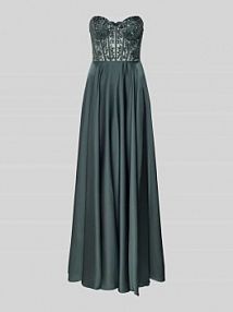 Sukienka wieczorowa z dekoltem w kształcie serca Laona srebrna EAN 24253-0920