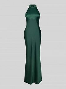 Sukienka wieczorowa o kroju slim fit z wiązaniem na szyi Laona zielona EAN 24244-0720