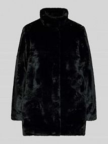 Płaszcz o kroju regular fit z imitacji futra model VIDA Only czarny damski EAN 15164600