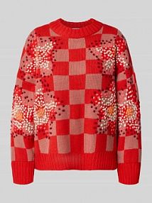 Sweter o luźnym kroju z mieszanki żywej wełny Essentiel Antwerp czerwony damski EAN Inter