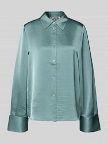 Bluzka z długim rękawem o kroju oversized z kołnierzykiem koszulowym model IPOMOEA Essentiel Antwerp damska EAN Ipomoea