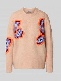 Sweter o luźnym kroju z dodatkiem wełny Essentiel Antwerp beżowy damski EAN Impossible2