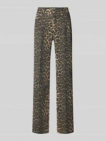 Jeansy z szerokimi nogawkami i 5 kieszeniami MAC beżowe damskie EAN 399522870