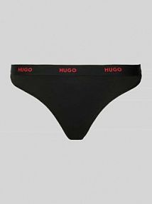 Stringi z mieszanki bawełny model HUGO ID THONG czarne EAN 50557101/00