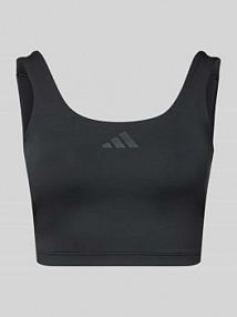 Crop top z nadrukiem z logo adidas Sportswear czarny damski EAN JZ6030