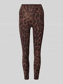 Legginsy z nadrukiem z logo adidas Sportswear brązowe damskie EAN KA6346