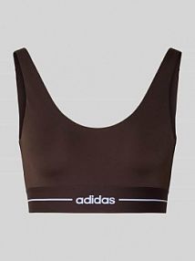 Biustonosz z elastycznym paskiem z logo adidas Sportswear brązowy EAN JZ6452