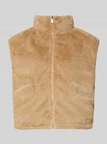 Kamizelka o kroju relaxed fit ze sztucznego futra model Vaari someday beżowa damska EAN 10467712584383