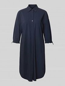 Sukienka koszulowa o długości do kolan z listwą guzikową Marc Cain granatowa EAN AR 21.38 J40