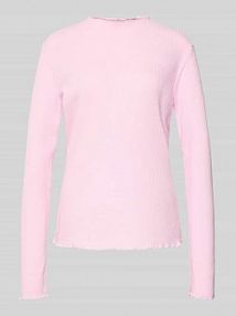 Bluzka o kroju slim fit z długim rękawem i dodatkiem wiskozy s.Oliver RED LABEL fioletowa damska EAN 2176302