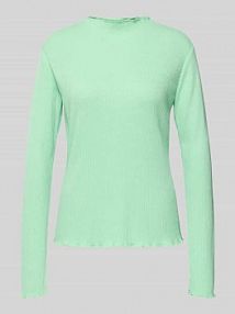 Bluzka o kroju slim fit z długim rękawem i dodatkiem wiskozy s.Oliver RED LABEL zielona damska EAN 2176302