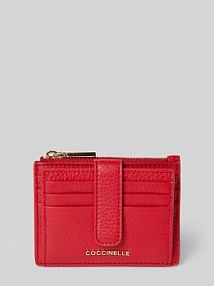 portfel z detal z logo Coccinelle czerwony damski EAN E2MW511B801