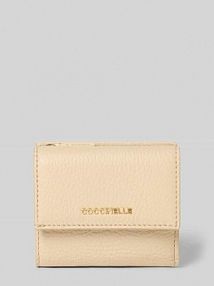portfel z detal z logo Coccinelle beżowy damski EAN E2MW511B801