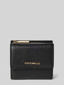 portfel z detal z logo Coccinelle czarny damski EAN E2MW511B801