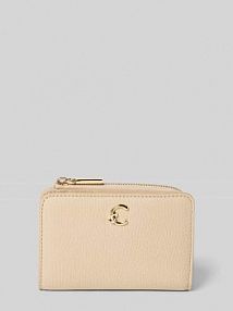 portfel z detal z logo Coccinelle beżowy damski EAN E2SSL11D121
