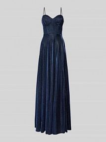 Sukienka wieczorowa z dekoltem w kształcie serca luxuar niebieska EAN 9108-P